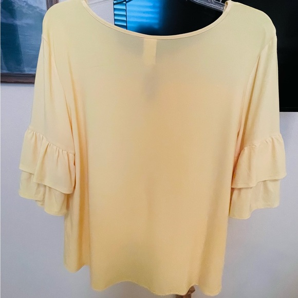 Yellow Ruffled Sleeve Top - Picture 2 of 4